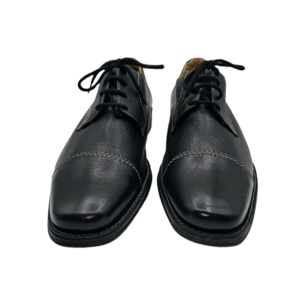 Sandro Moscoloni Oxford Shoes Men's Size 12 EEE  Black Pebble Leather Lace Up